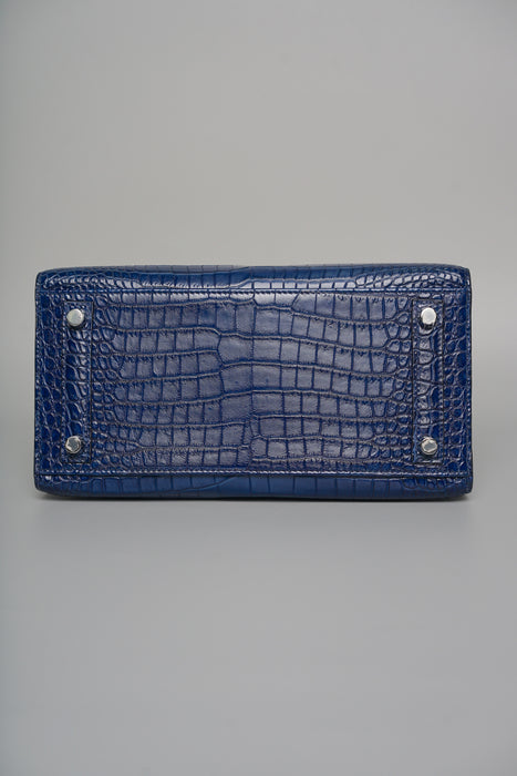 Hermes Birkin 25 in Aizome Porosus Crododile Phw