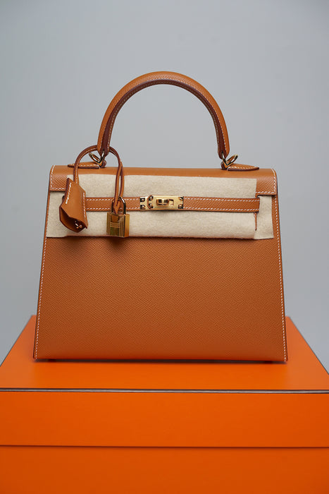 Hermes Kelly II Sellier 25 in Gold Ghw (Brand New)