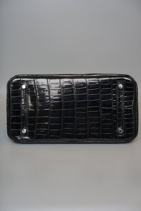 Hermes Birkin 30 in Black Shiny Niloticus Phw