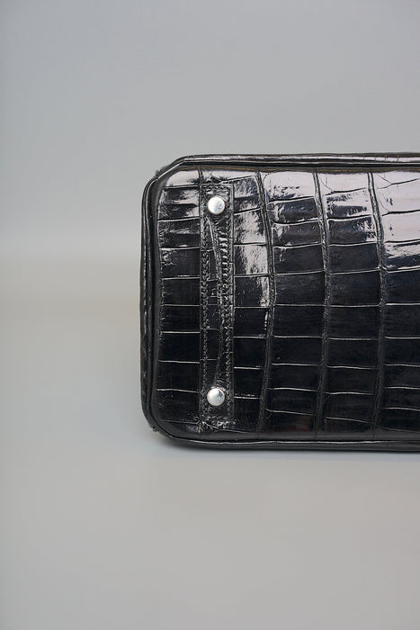 Hermes Birkin 30 in Black Shiny Niloticus Phw