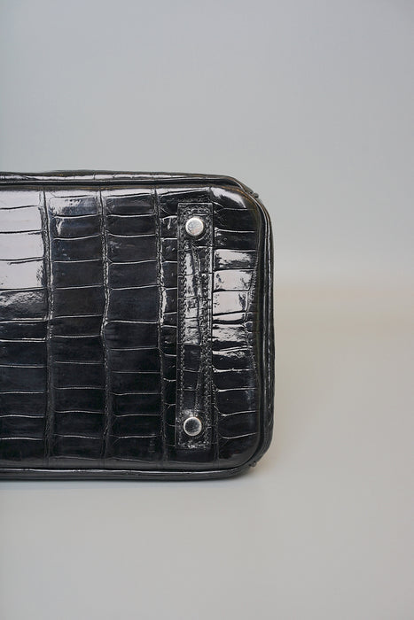 Hermes Birkin 30 in Black Shiny Niloticus Phw