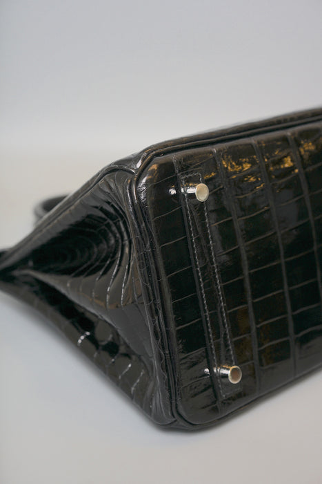 Hermes Birkin 30 in Black Shiny Niloticus Phw