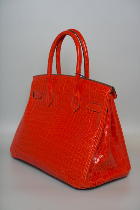 Hermes Birkin 30 in Geranium Shiny Porosus Ghw