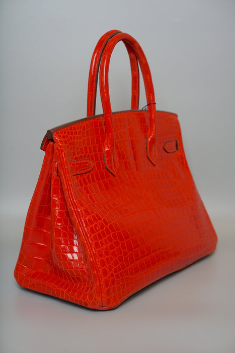 Hermes Birkin 30 in Geranium Shiny Porosus Ghw