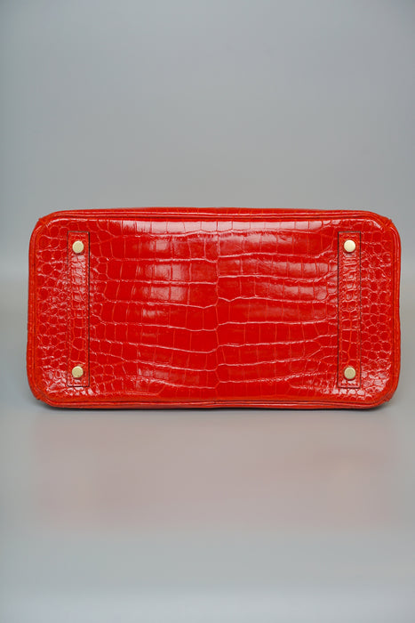 Hermes Birkin 30 in Geranium Shiny Porosus Ghw