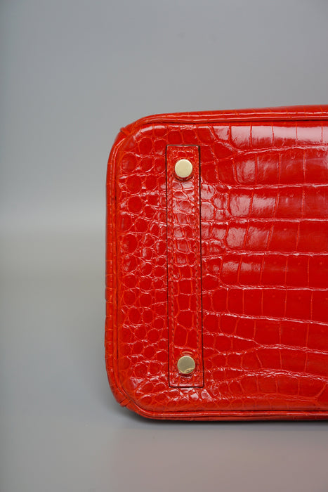 Hermes Birkin 30 in Geranium Shiny Porosus Ghw