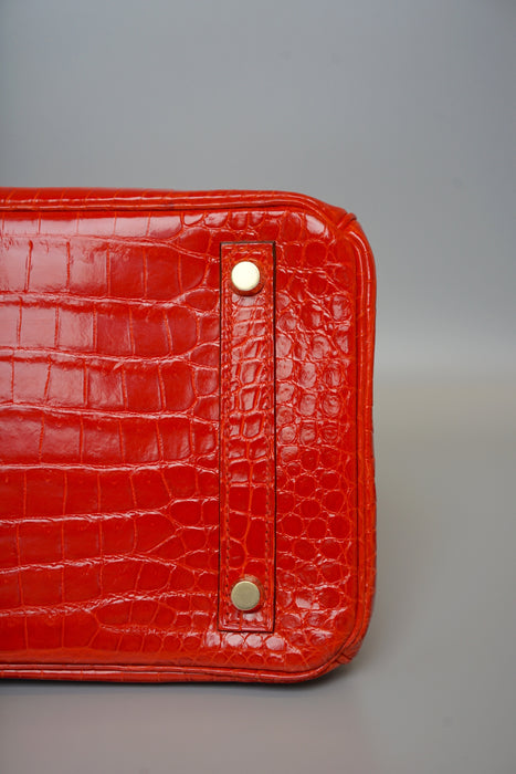 Hermes Birkin 30 in Geranium Shiny Porosus Ghw