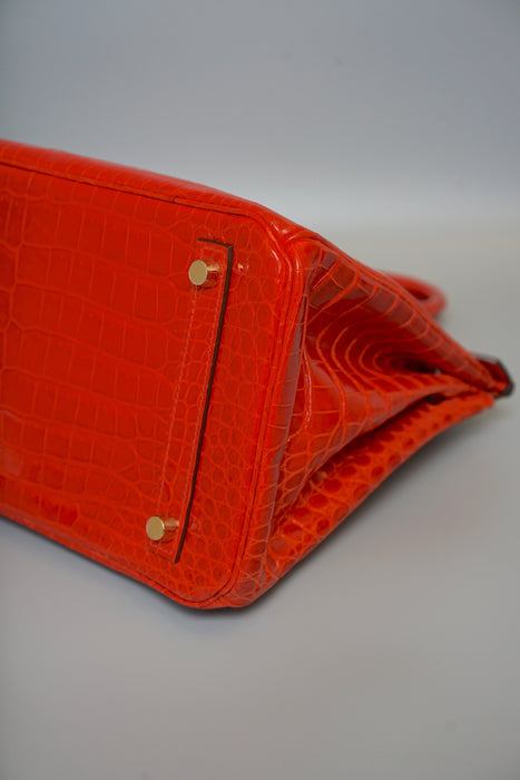 Hermes Birkin 30 in Geranium Shiny Porosus Ghw