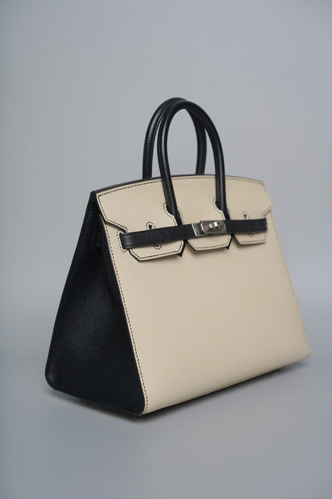 Hermes Birkin 25 Panda HSS in Nata x Black Epsom Brushed Phw (Brand New)