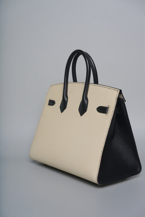 Hermes Birkin 25 Panda HSS in Nata x Black Epsom Brushed Phw (Brand New)