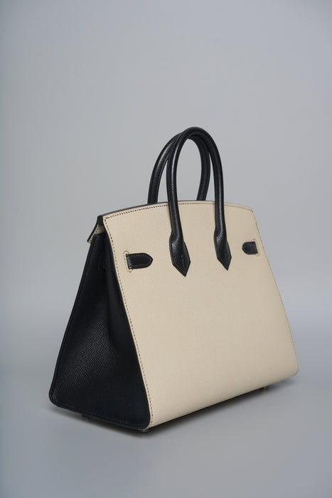 Hermes Birkin 25 Panda HSS in Nata x Black Epsom Brushed Phw (Brand New)