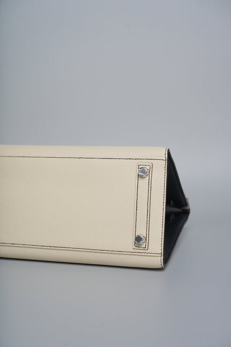 Hermes Birkin 25 Panda HSS in Nata x Black Epsom Brushed Phw (Brand New)