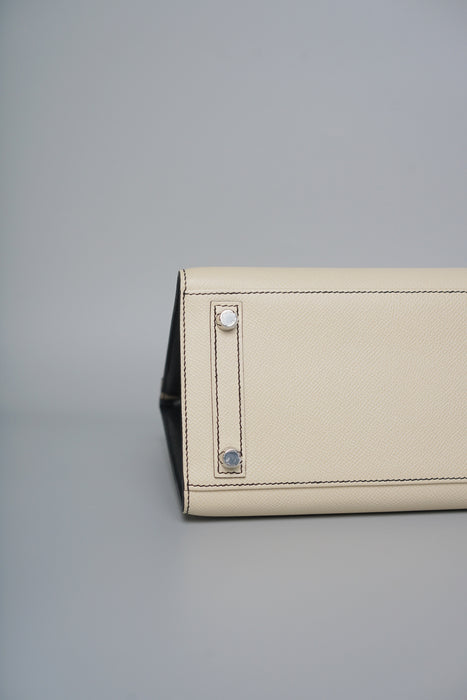 Hermes Birkin 25 Panda HSS in Nata x Black Epsom Brushed Phw (Brand New)