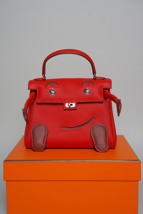 Hermes Kelly Doll in Rouge Radieux / Rouge H Phw (Brand new)