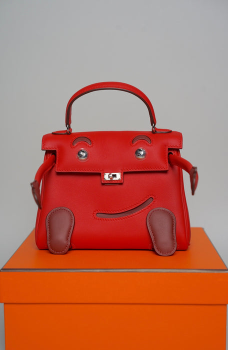 Hermes Kelly Doll in Rouge Radieux / Rouge H Phw (Brand new)