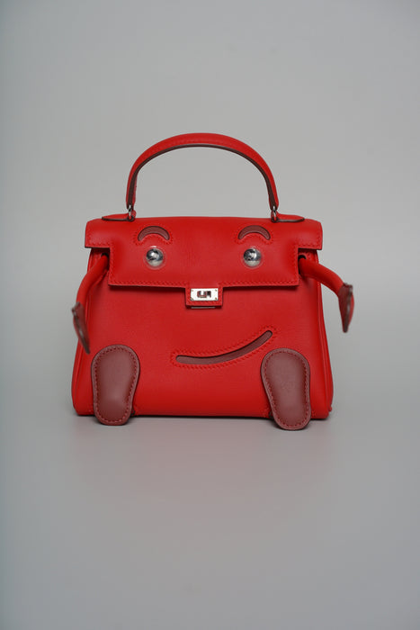 Hermes Kelly Doll in Rouge Radieux / Rouge H Phw (Brand new)