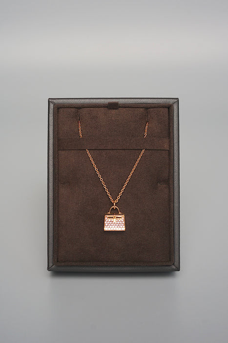 Hermes Amulettes Kelly Pendant in Rose Gold and Pink Sapphire (Brand New)