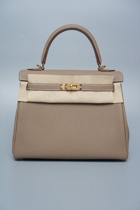 Hermes Kelly 25 Retourne in Etoupe Togo Ghw (Brand New)