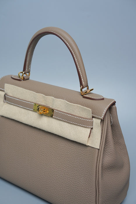 Hermes Kelly 25 Retourne in Etoupe Togo Ghw (Brand New)