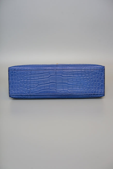 Hermes Kelly Pochette in Blue Royal Matte Alligator Ghw