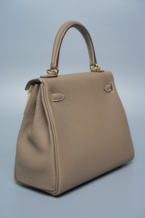 Hermes Kelly 25 Retourne in Etoupe Togo Ghw (Brand New)