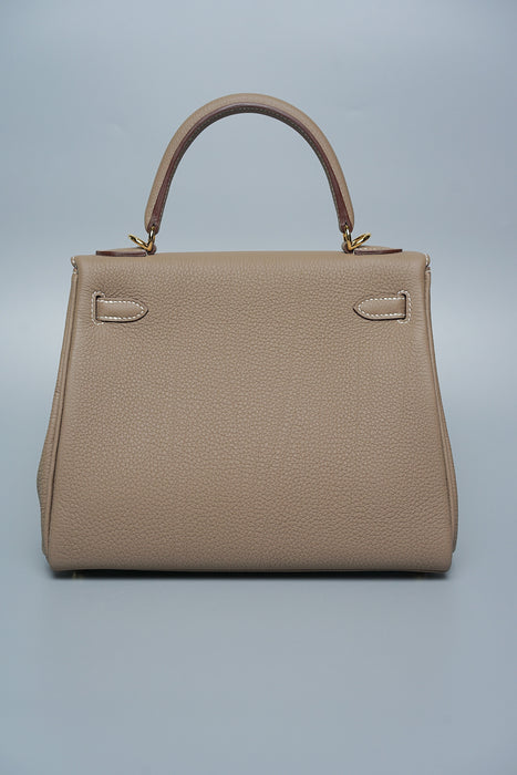 Hermes Kelly 25 Retourne in Etoupe Togo Ghw (Brand New)