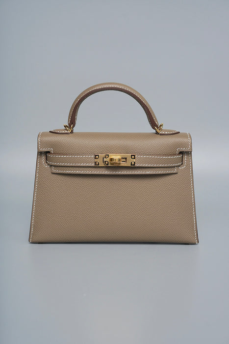 Hermes Kelly 20 in Etoupe Epsom Ghw (Brand New)