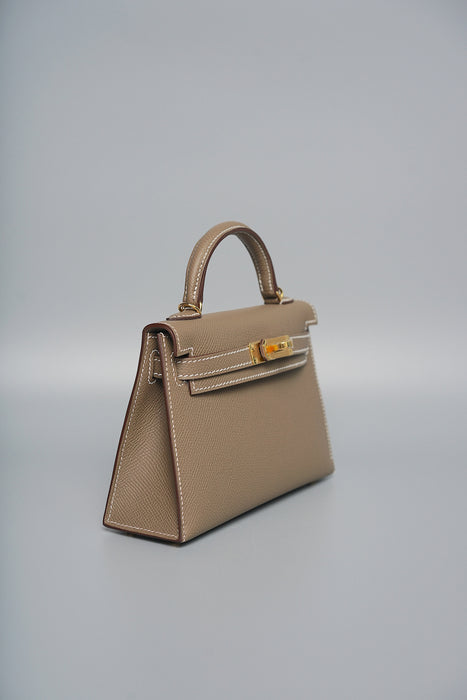 Hermes Kelly 20 in Etoupe Epsom Ghw (Brand New)
