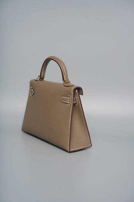 Hermes Kelly 20 in Etoupe Epsom Ghw (Brand New)