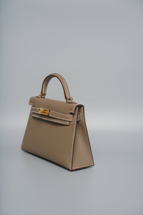 Hermes Kelly 20 in Etoupe Epsom Ghw (Brand New)