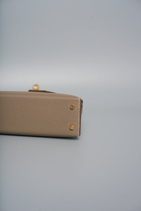 Hermes Kelly 20 in Etoupe Epsom Ghw (Brand New)