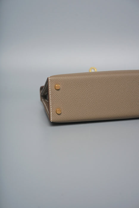 Hermes Kelly 20 in Etoupe Epsom Ghw (Brand New)