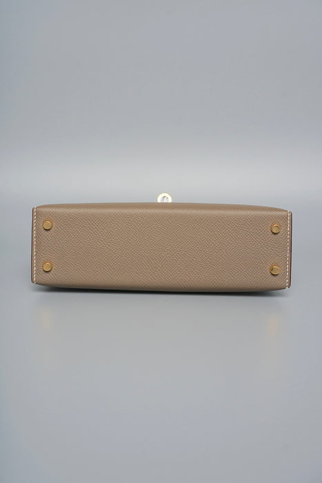 Hermes Kelly 20 in Etoupe Epsom Ghw (Brand New)