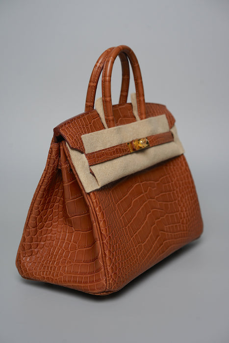 Hermes Birkin 25 in Gold Matte Alligator Ghw (Brand New)
