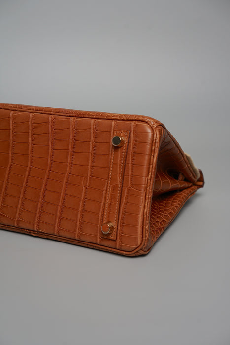 Hermes Birkin 25 in Gold Matte Alligator Ghw (Brand New)