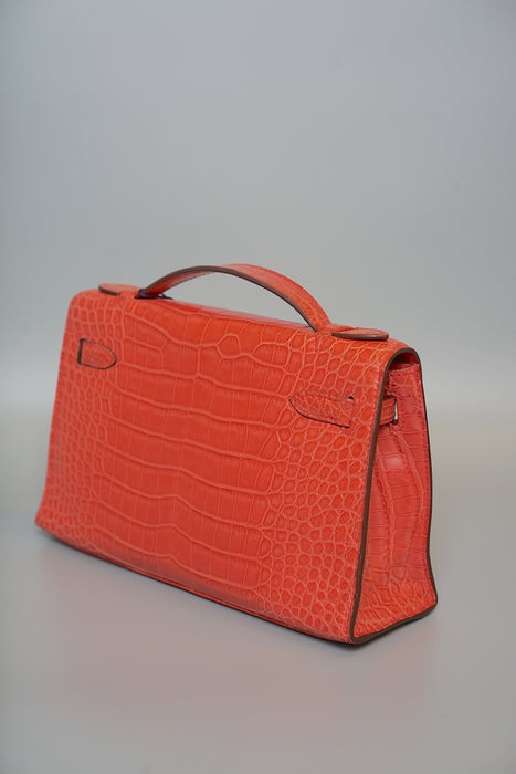 Hermes Kelly Pochette in Bougainvillea Matte Phw