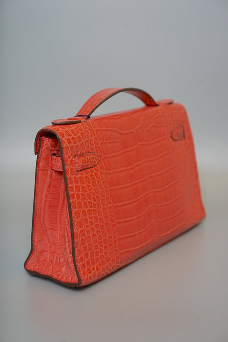 Hermes Kelly Pochette in Bougainvillea Matte Phw
