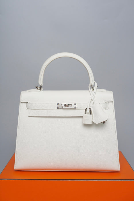 Hermes Kelly 25 in New White Epsom Phw (Brand New)