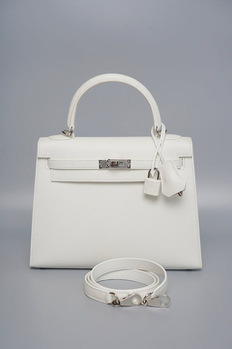 Hermes Kelly 25 in New White Epsom Phw (Brand New)