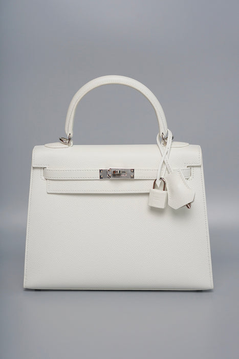 Hermes Kelly 25 in New White Epsom Phw (Brand New)