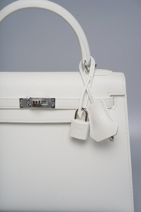 Hermes Kelly 25 in New White Epsom Phw (Brand New)