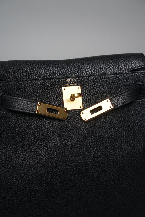 Hermes Kelly 22 Ado Backpack in Black Ghw (Brand New)
