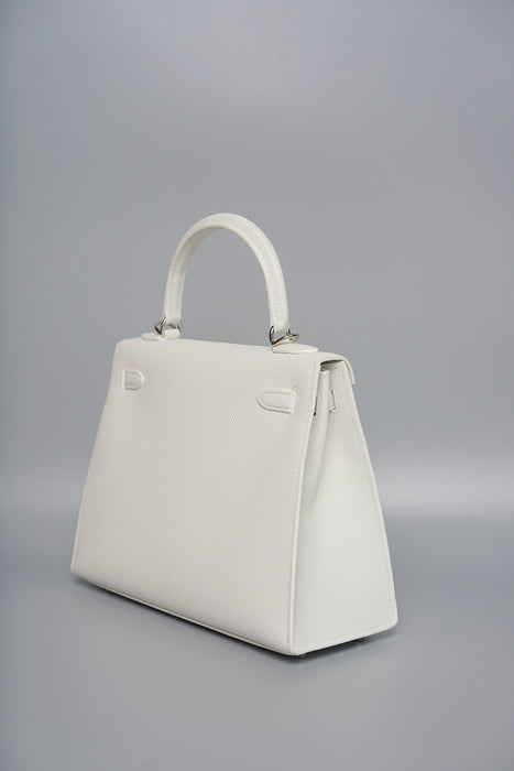Hermes Kelly 25 in New White Epsom Phw (Brand New)