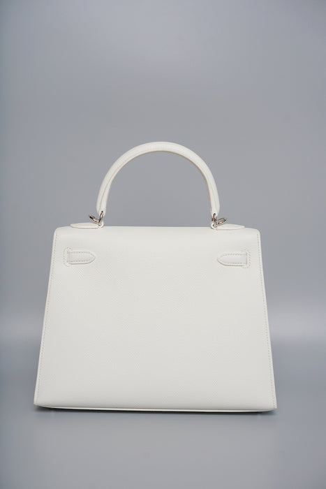 Hermes Kelly 25 in New White Epsom Phw (Brand New)