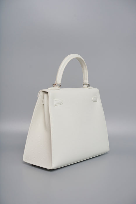 Hermes Kelly 25 in New White Epsom Phw (Brand New)