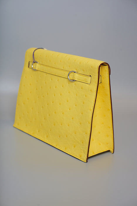 Hermes Kelly Danse in Jaune Citron Ostrich Phw (Brand New)