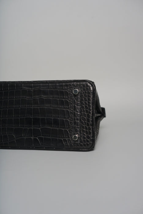 Hermes Birkin 25 in Black Matte Alligator Phw (Brand New)