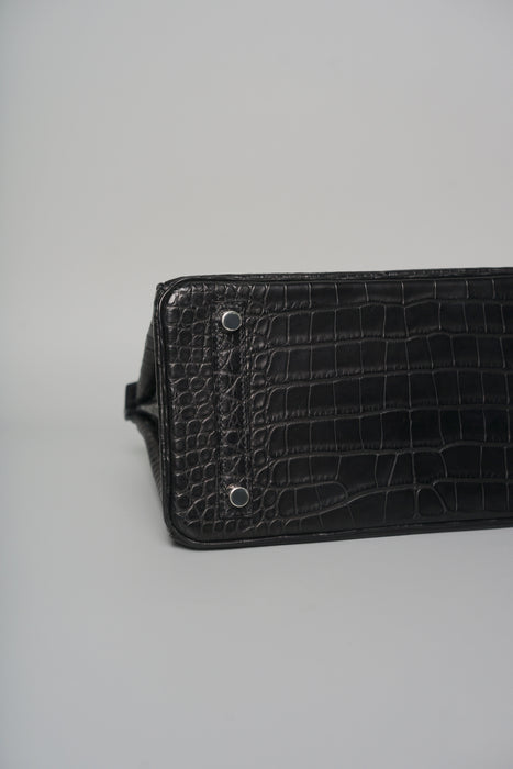 Hermes Birkin 25 in Black Matte Alligator Phw (Brand New)