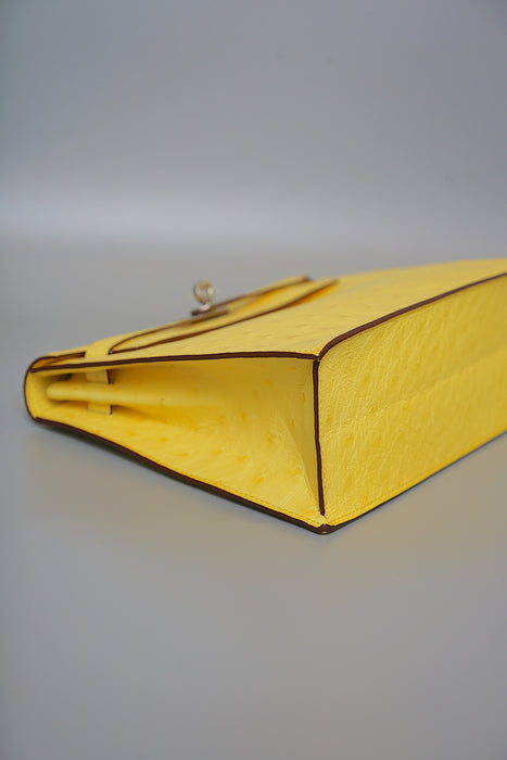 Hermes Kelly Danse in Jaune Citron Ostrich Phw (Brand New)
