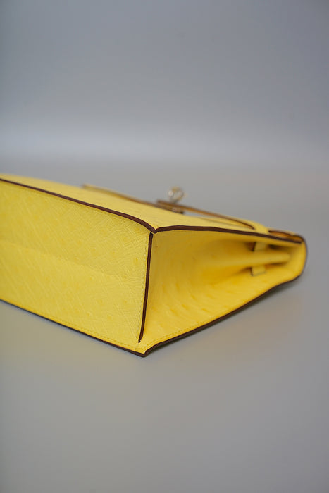 Hermes Kelly Danse in Jaune Citron Ostrich Phw (Brand New)